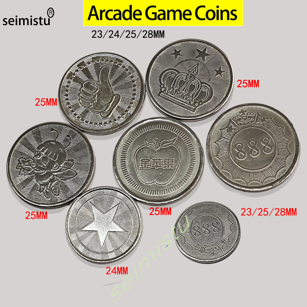 Arcade And Vending - 100개 스테인레스 스틸 23/24/25mm 토큰 크라운