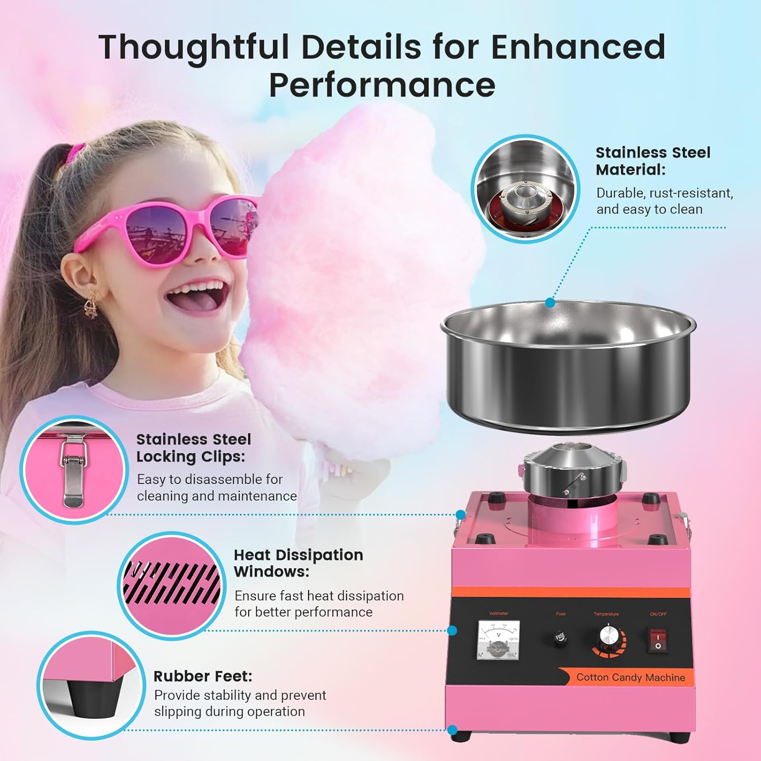 MHT2 전기 솜사탕 기계 1000W 상업용 레트로 캔 - Candy Floss Machine 리뷰 및 가격